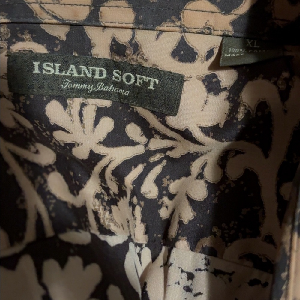 Tommy Bahama Island Soft Floral Shirt - Black and Cream